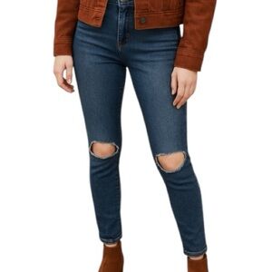 Free People Medium Blue Ripped Skinny Jeans | Women’s 25